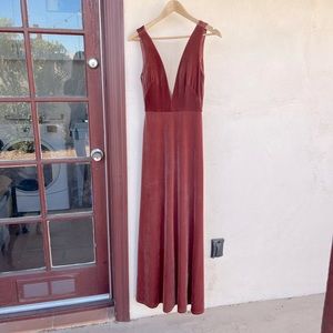 Jenny Yoo Logan English Rose Velvet Maxi Bridesmaid Dress